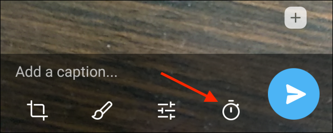 Нажмите секундомер рядом с кнопкой отправки на Android