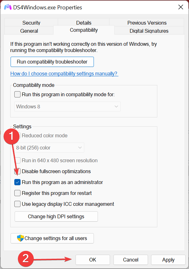 Опция Запускать от имени администратора