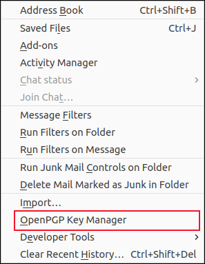 Меню «Инструменты»