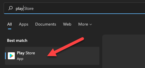 Google Play в меню Пуск.