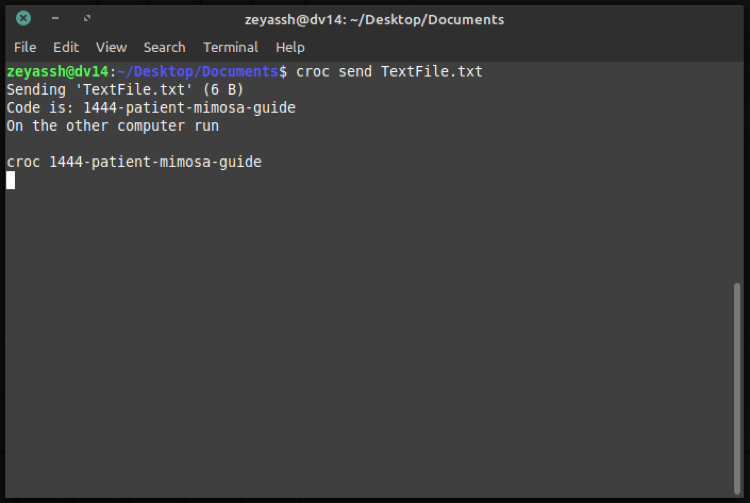 Передача файлов через croc
