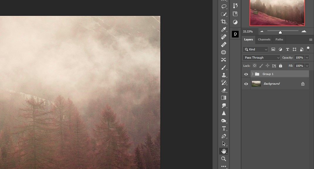 Группировка слоёв Ctrl+G