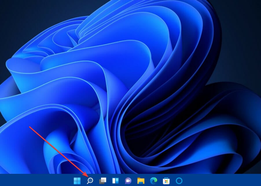 Кнопка поиска в панели задач Windows 11
