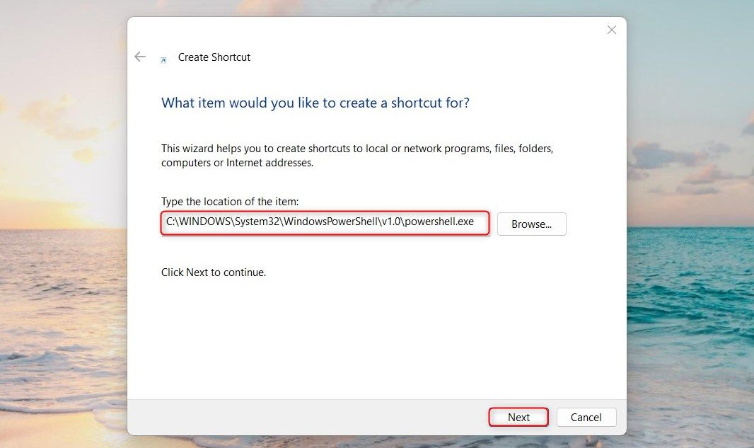 Ярлык PowerShell на рабочем столе