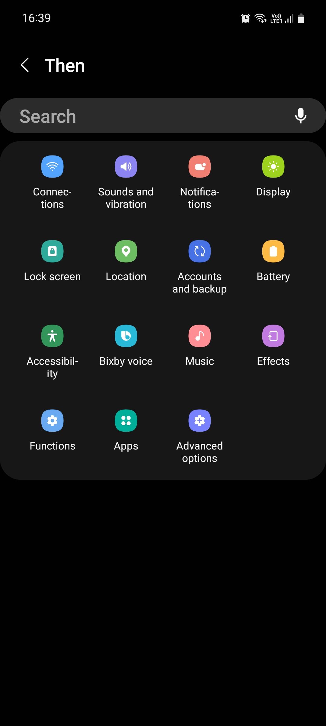 Bixby Routines Then panel
