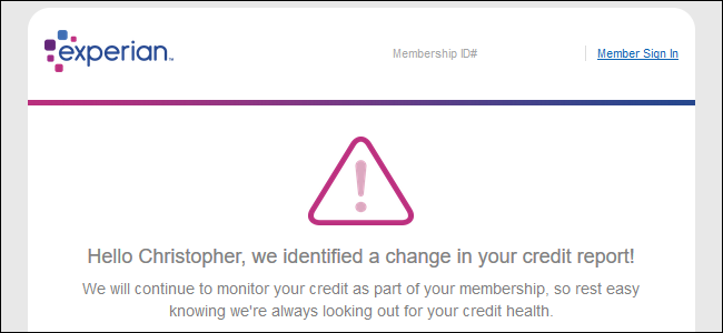Список кредитных оповещений на сайте Experian