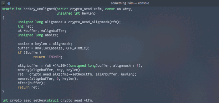 Иллюстрация: редактор кода Vim в терминале