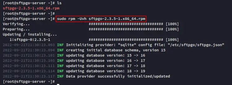 Установка sFTPGo из RPM