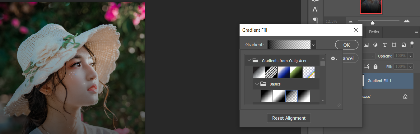 Выбор градиента — цветы