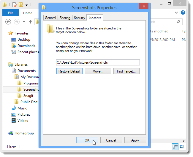 Подтверждение возврата пути по умолчанию — OK