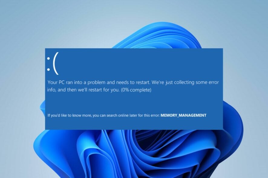 Исправить Blue Screen 0x0000001A в Windows