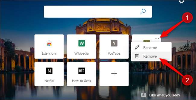 Удалите плитку, нажав меню плитки и выбрав «Удалить».