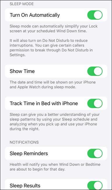 Включите нужные параметры в разделе «Параметры»