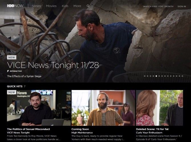 Онлайн‑библиотека и премьеры HBO Now