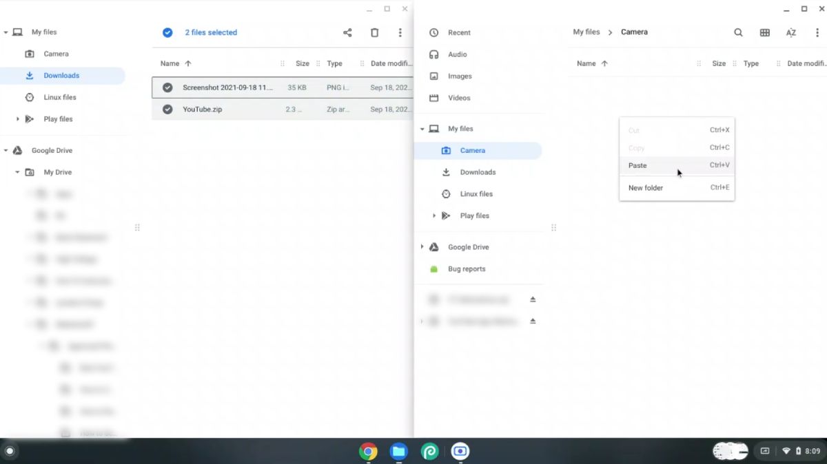 Правый клик и вставка файла