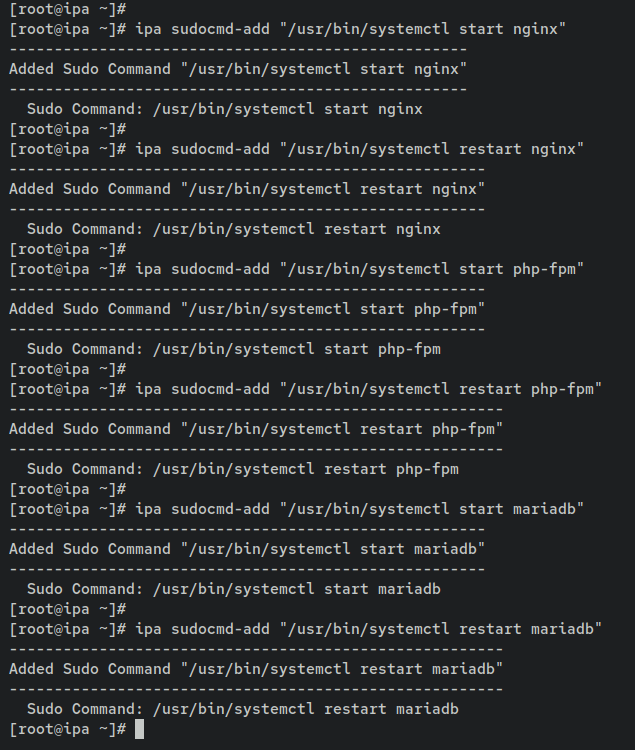 Определение команд для sudo в FreeIPA