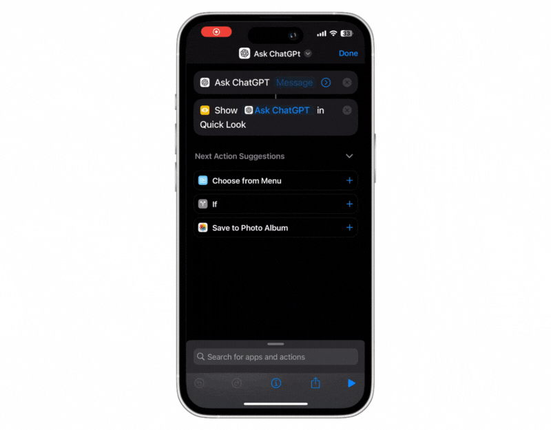 Замена Siri на ChatGPT или Google Assistant через ярлык