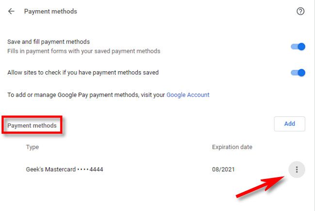 Нажмите три точки рядом с картой, чтобы увидеть опции.