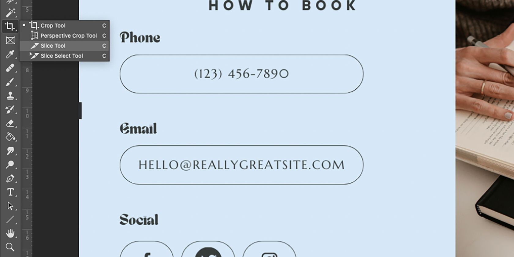 Slice Tool in Photoshop.
