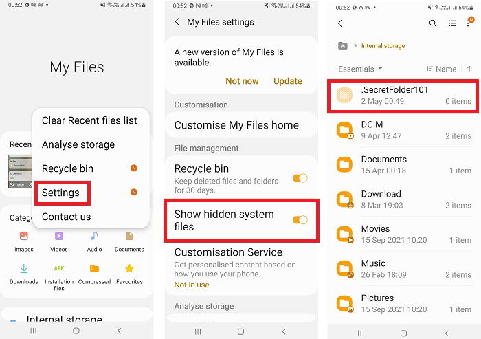 Включение показа скрытых файлов в файловом менеджере