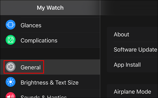 iPhone: Общие в настройках Apple Watch