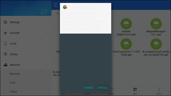 Кнопка Install в диалоге установки