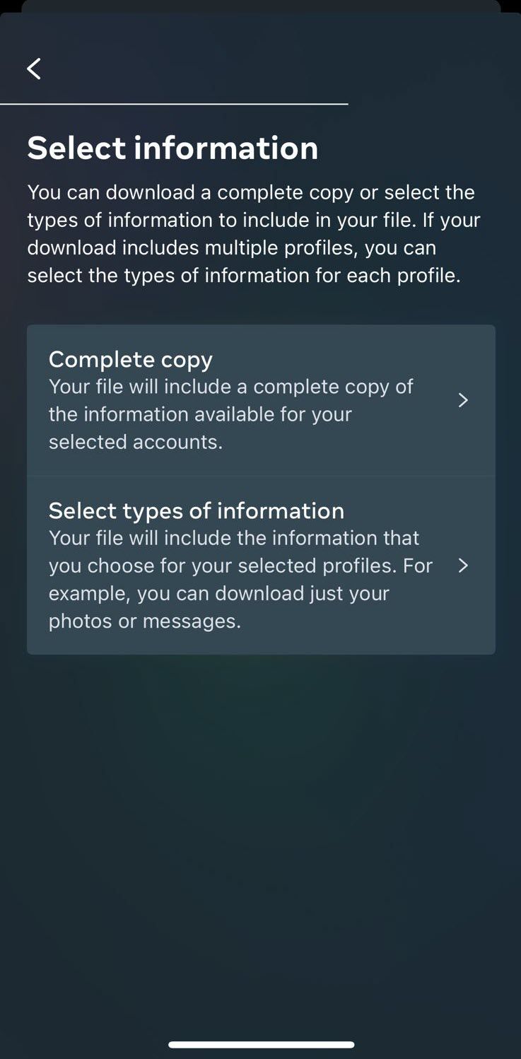 select types of information