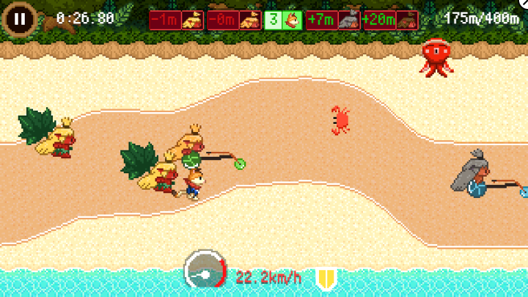 Marathon running game.