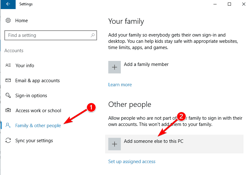 Добавление локального пользователя