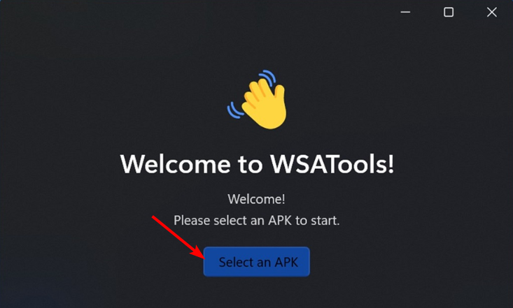 WSATools: выбор файла APK