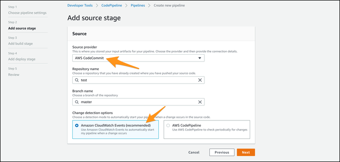 CodePipeline Source stage