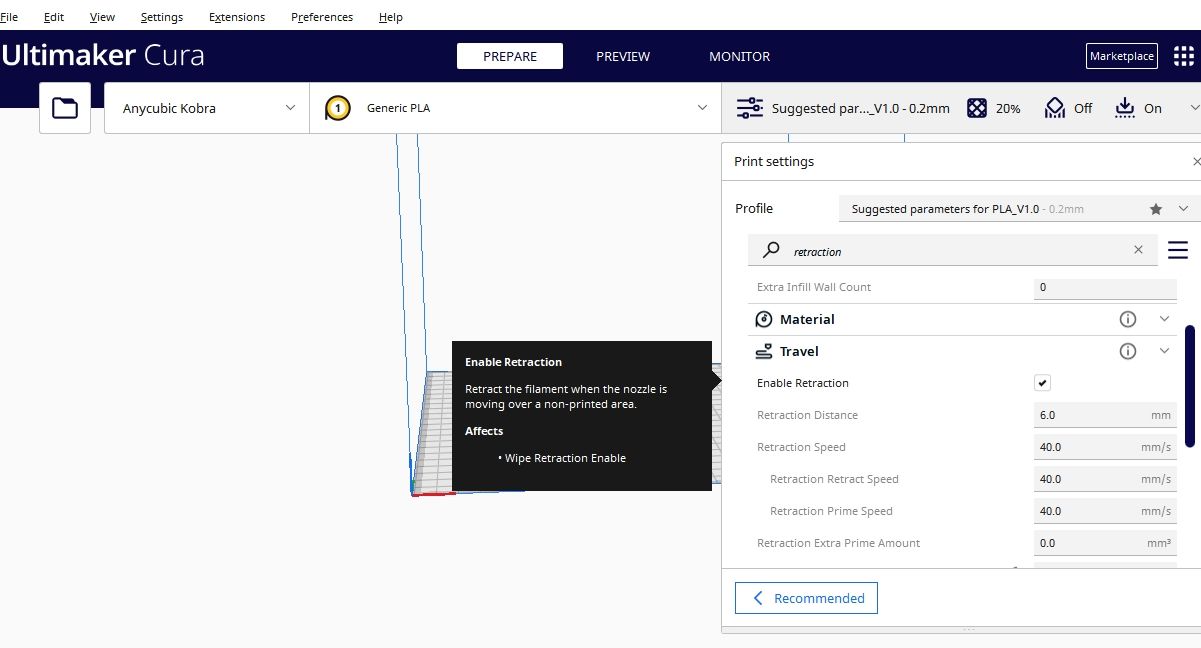Настройки слайсера Cura
