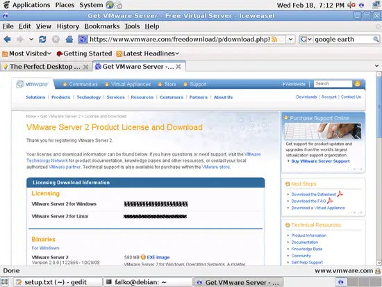 Ссылка на TAR‑образ VMware Server для Linux