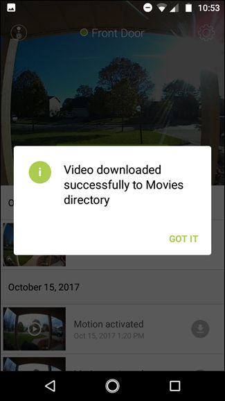 Пример сохранённого видео в файловом менеджере Android