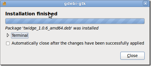 gdebi: установка пакета twidge