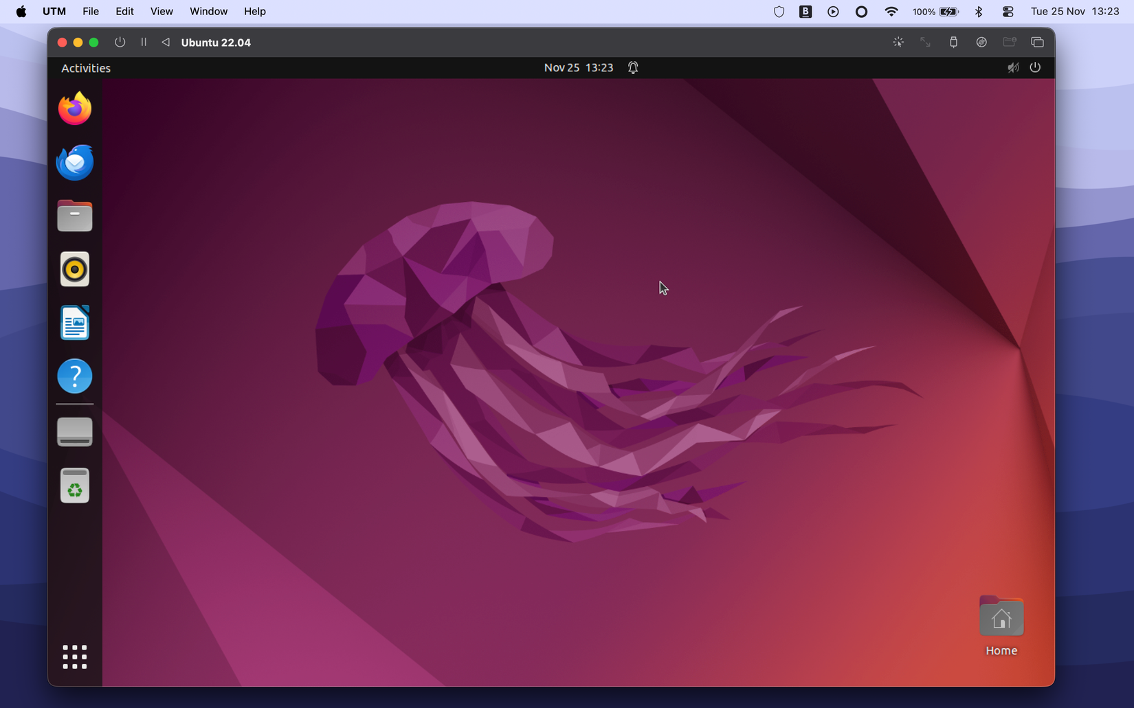 Ubuntu running on Mac.