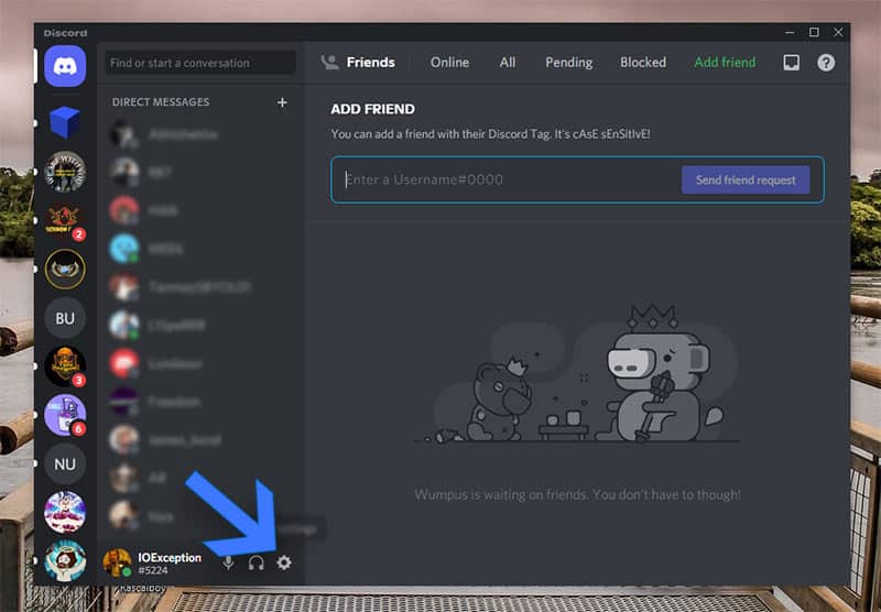 Discordの配信設定を開く