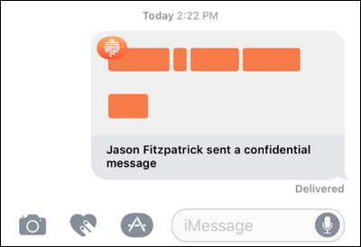 Confide‑вложение в потоке iMessage