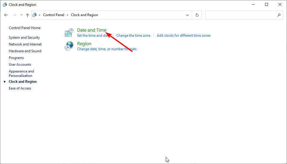 date and how to fix time windows 10