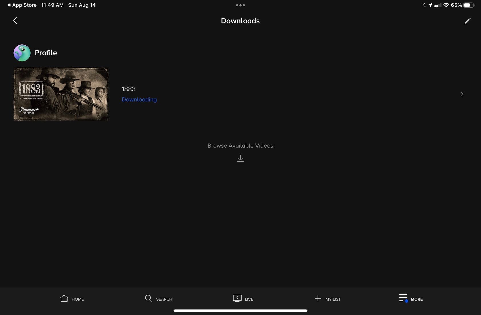 Страница загрузки с кнопкой «Просмотреть доступные видео»