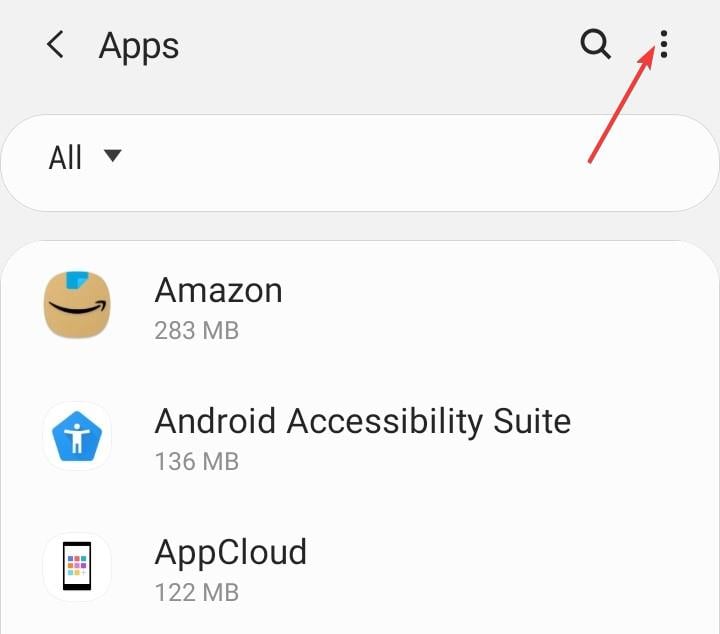 Меню с многоточием в правом верхнем углу