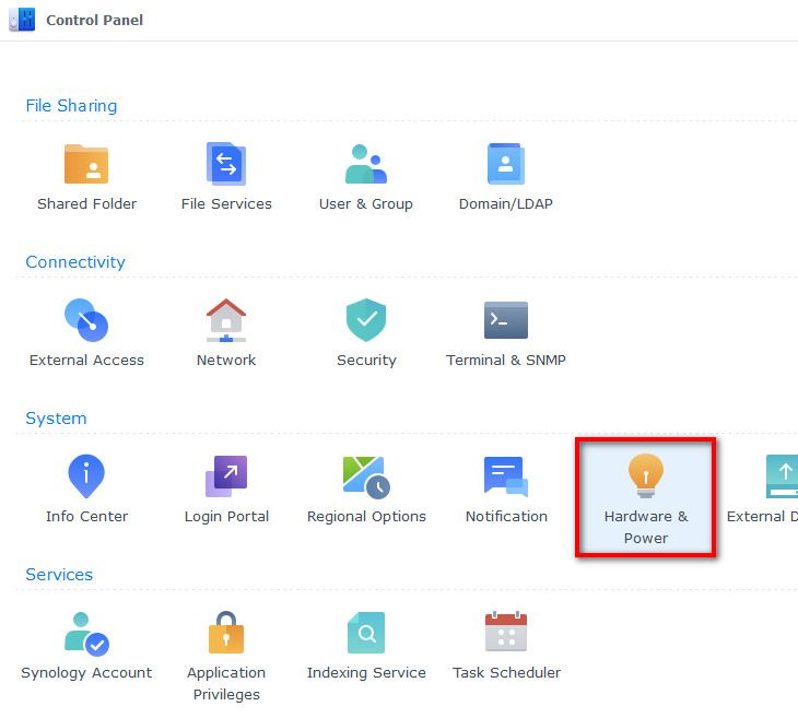 Нажмите «Hardware & Power».