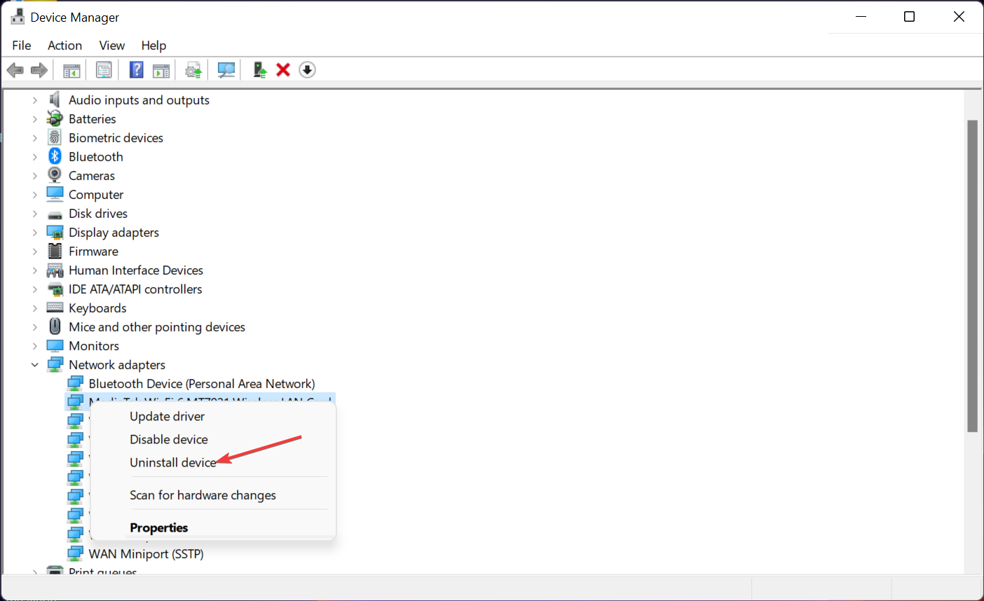 Удаление устройства из Диспетчера устройств