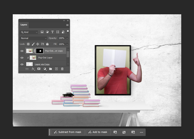 Photoshop pop-Out layer with Layer-Mask