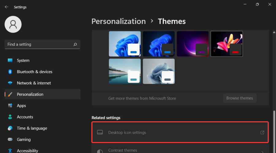 Связанные параметры — Настройки значков рабочего стола
