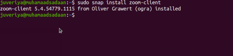 Установка zoom-client через snap