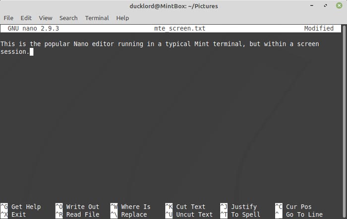 Первый сеанс в screen