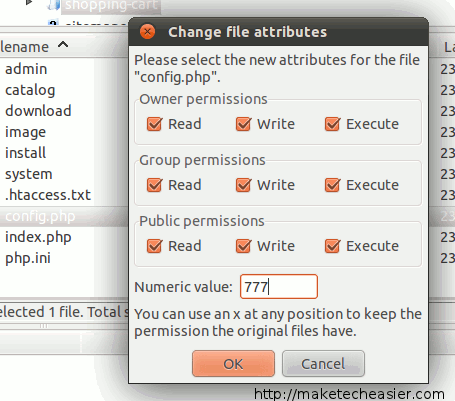 Смена прав доступа файлов и папок