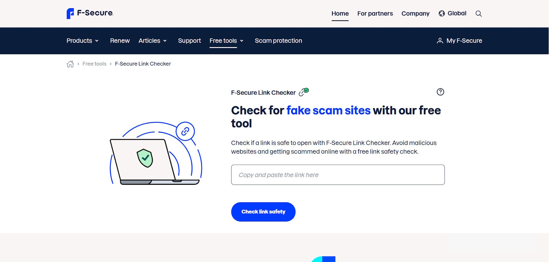 Интерфейс F-Secure Link Checker с цветовой маркировкой результатов и подсказками по рискам