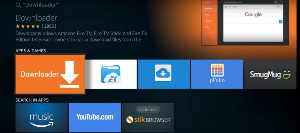 Приложение Downloader в Android TV